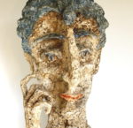 "Hombre paciente", material reciclado, alto 65 cm, (2012)