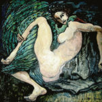 "Leda con cisne verde", óleo sobre tabla, 100x100 cm, (2002)