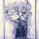 "Claveles y crisantemos II", óleo sobre lienzo, 35x24 cm, (1999)