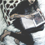 "Lectora con tatuaje", óleo sobre lienzo, 100x100 cm, (2008)