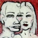 "Pareja compartiendo ojo, I", óleo sobre tabla, 30x24 cm, (2003)