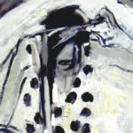 "Queta cortándose el pelo", óleo sobre lienzo, 193x137 cm, (1996)