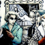 "Anónimos en una exposición, Olimpya", óleo sobre lienzo, 89x116 cm, (2007)