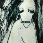 "Autorretrato triste", grabado 17x9 cm, (1985)