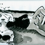 "Dos bañistas", óleo sobre papel, 23x33 cm, (2007)