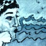 "Fumadora de mar", óleo y pastel sobre papel, 30x42 cm, (2010)